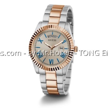 GUESS Connoisseur Two-Tone Day-Date Analog Men's Watch 42mm GW0265G13